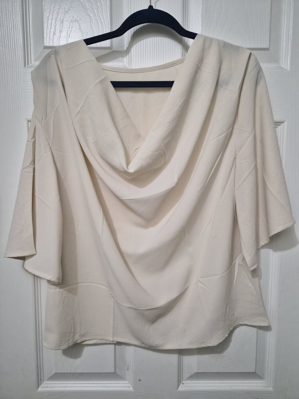 Amazon Cream Drape-Back Women’s Blouse